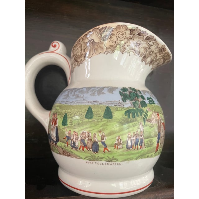Early 20th Century Norwegian Egersund Fayence Ceramic Pitcher For Sale - Image 4 of 10