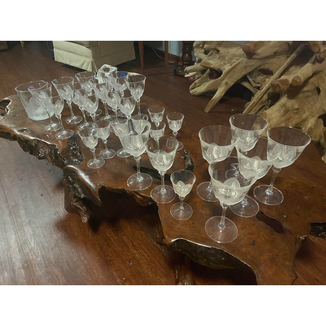 Late 20th Century Jg Durand Florence Set of Crystal Bar Glasses With Ice Bucket- 28 Pieces For Sale In Cleveland - Image 6 of 9
