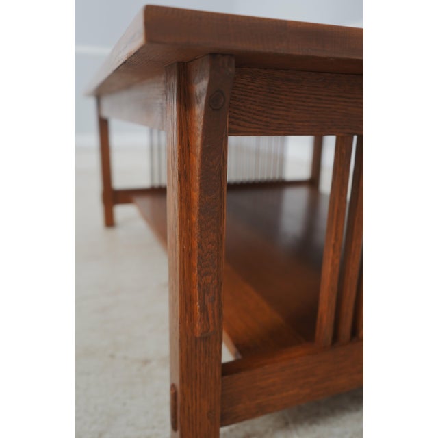 1990s Stickley Mission Arts & Crafts Oak Coffee Table For Sale - Image 5 of 12
