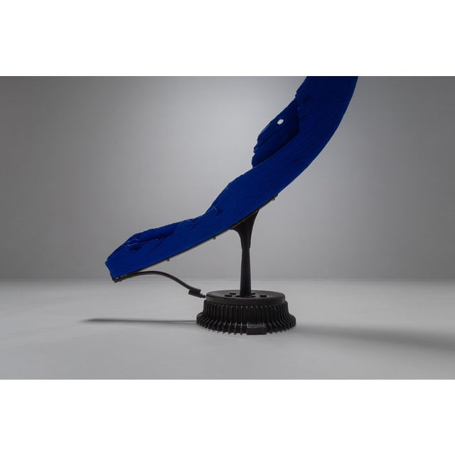 Bruno Helgen, Handcrafted Ultramarine Sculpture, Wood on Steel Base For Sale - Image 10 of 18