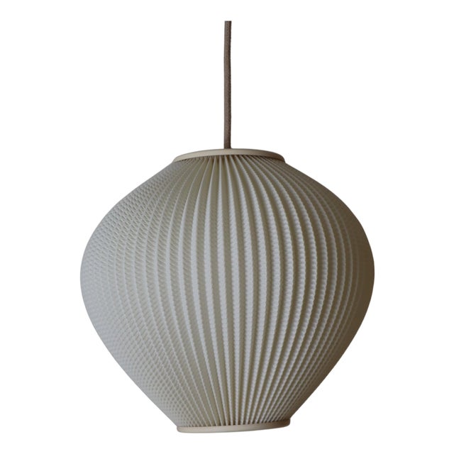 Scandinavian Plastic Pleated Hanging Lamp, Scandinavia, 1960s For Sale