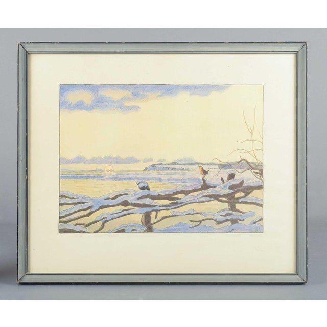 Johannes larsen, denmark. "december morning", ca. 1908. Print. Artist: johannes larsen (1867–1961) title: december morning...