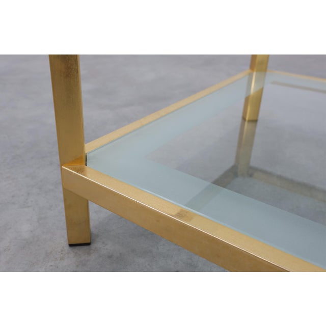 Gold Mid‑Century Square Coffee Table from Fedam, Belgium, 1980s For Sale - Image 8 of 11