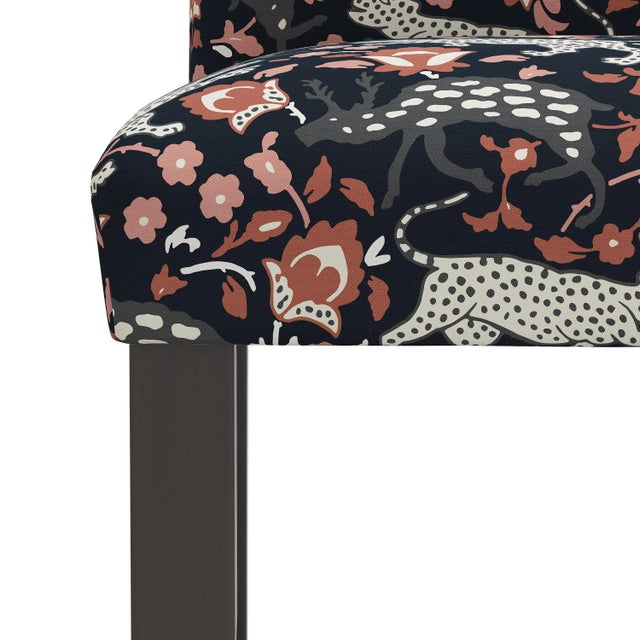 Not Yet Made - Made To Order Chelsea Counter Stool in Coral Navy Leopard For Sale - Image 5 of 8
