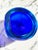 A heavy, thick-walled beautifully fluid Murano glass bowl or catch-all from the 1960s, two toned in aquamarine, turquoise...