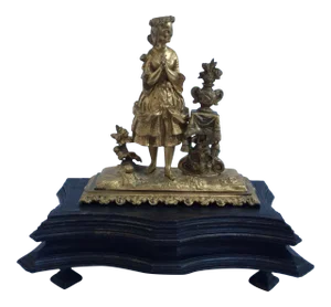 Antique Gilt Bronze Memorial Sculpture