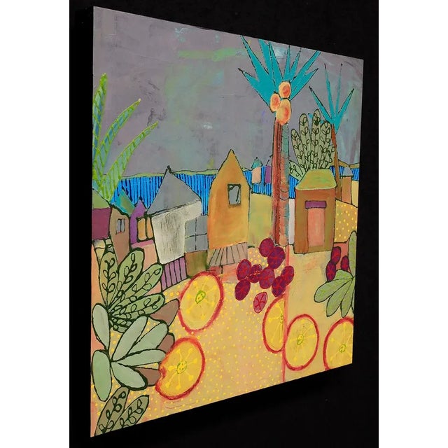 Contemporary "Tropical Village" Original Abstract Painting by Jill Krasner For Sale - Image 3 of 5