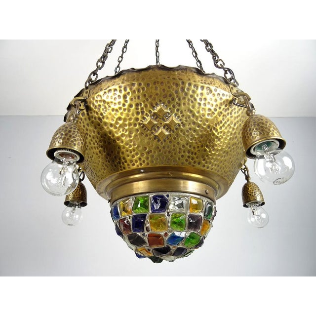 Large Art Nouveau Ceiling Lamp, 1900s For Sale - Image 4 of 14