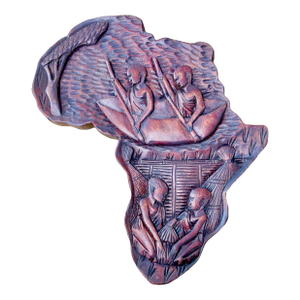 Mid-20th Century Hand-Carved African Continent Hardwood Relief Sculpture
