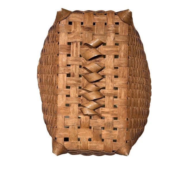 American Oversize Antique Splint Basket For Sale - Image 3 of 8