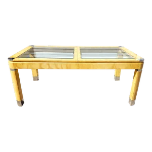 Goatskin Dining Table Karl Springer Style Extendable
