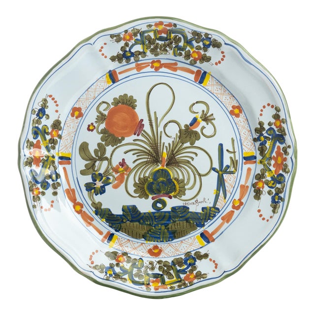 Blue Carnation Dinner Plate For Sale