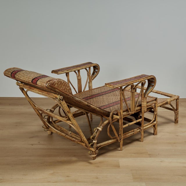 Pair of Vintage Bamboo Chaise Lounge Chairs For Sale - Image 11 of 18
