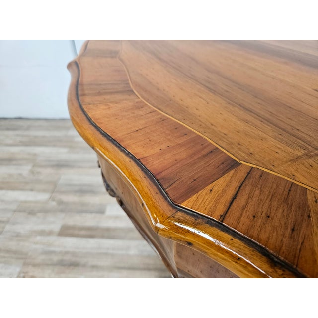 Wood Baroque Style Table in Carved Walnut with Side Drawers, 1960 For Sale - Image 7 of 16