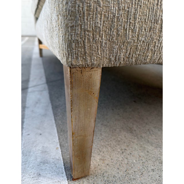Wood Nancy Corzine Venetian Sterling Silver Giltwood Chaise W Cut Velvet Upholstery For Sale - Image 7 of 8