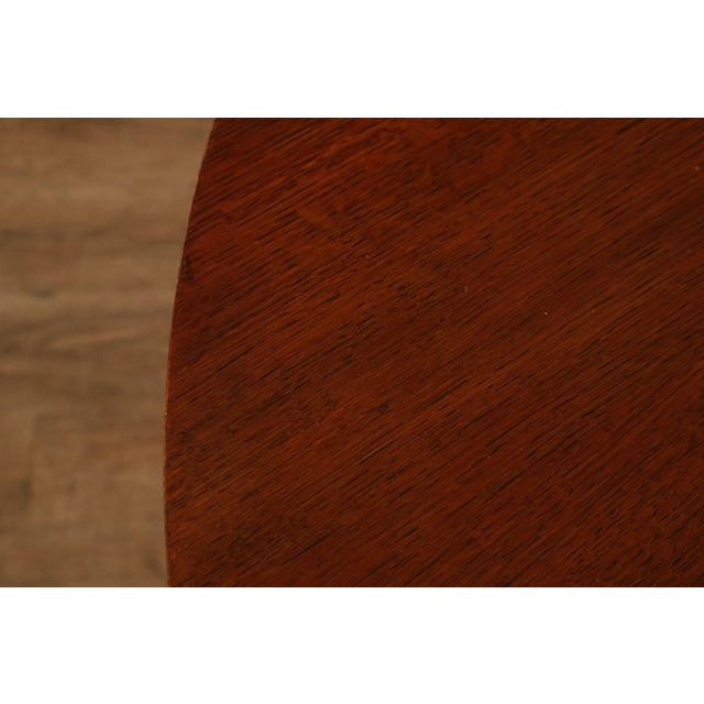 Stickley Mission Collection Round Oak Expandable Dining Table For Sale - Image 9 of 18