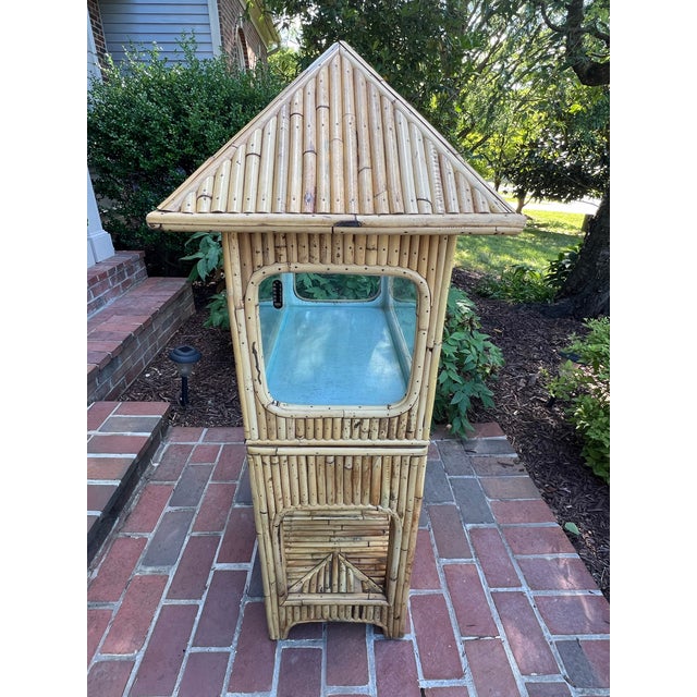 Boho Chic Vintage Mid 20th Century Split Reed Bamboo or Rattan Tikki Fish Tank or Aquarium For Sale - Image 3 of 12