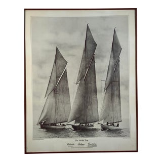 “The Noble Trio” – Vintage America’s Cup Yachts Poster (Herreshoff Marine Museum / Bristol Art Museum) For Sale