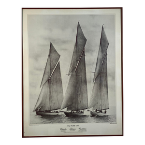 “The Noble Trio” – Vintage America’s Cup Yachts Poster (Herreshoff Marine Museum / Bristol Art Museum)
