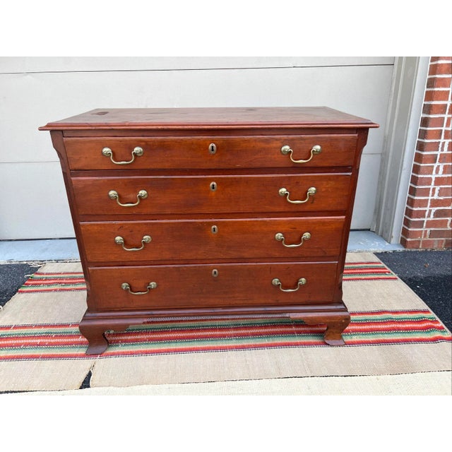 A Antique Eastern Connecticut Cherrywood Chippendale Chest of Drawers, 1770’s For Sale - Image 13 of 13