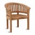Warm natural teak wood horseshoe style outdoor or indoor chair. Each may vary in wood tones, grain, and natural...