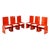 Kazuki Chairs in Red Lacquered Wood attributed to Kazuhide Takahama for Simon Gavina, 1969, Set of 6 For Sale