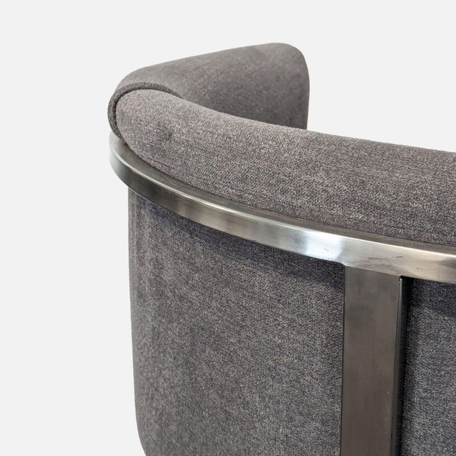 Gray Euro Style Modern Grey Counter Stool With Metal Frame For Sale - Image 8 of 10