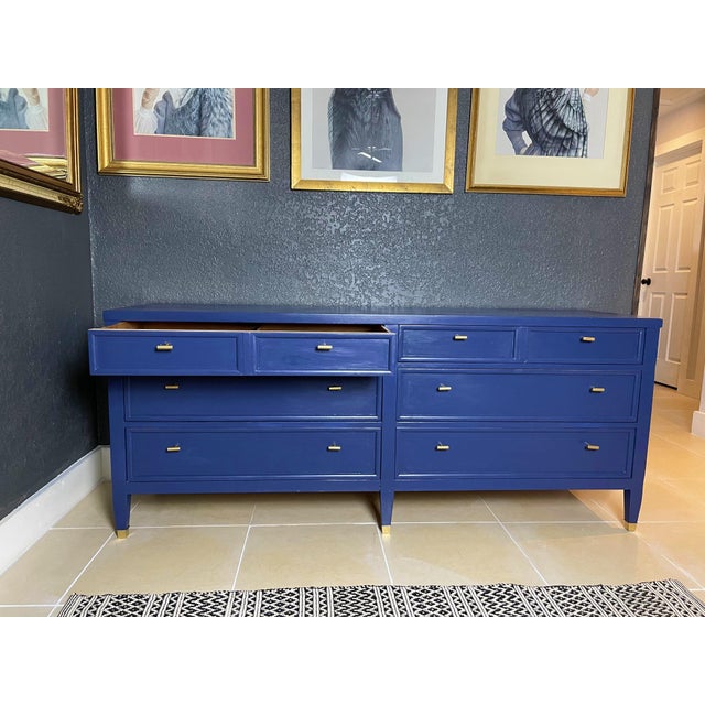 Blue Dresser Six Drawers Chairish