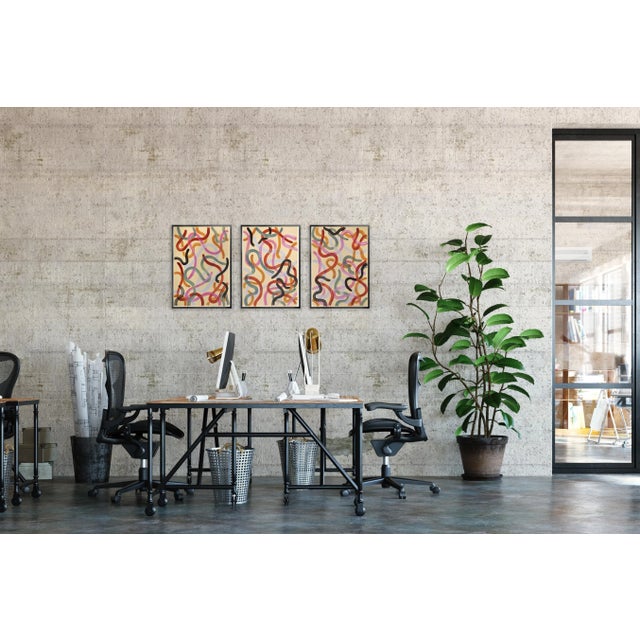 "Warm Pastel Tones Triptych" is an abstract painting diptych by Spanish artist Natalia Roman. It is a beautiful series of...