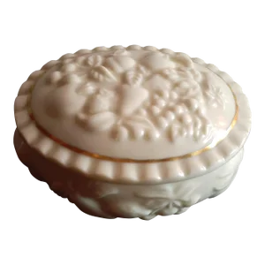 Lenox Beige Porcelain Oval Trinket Box