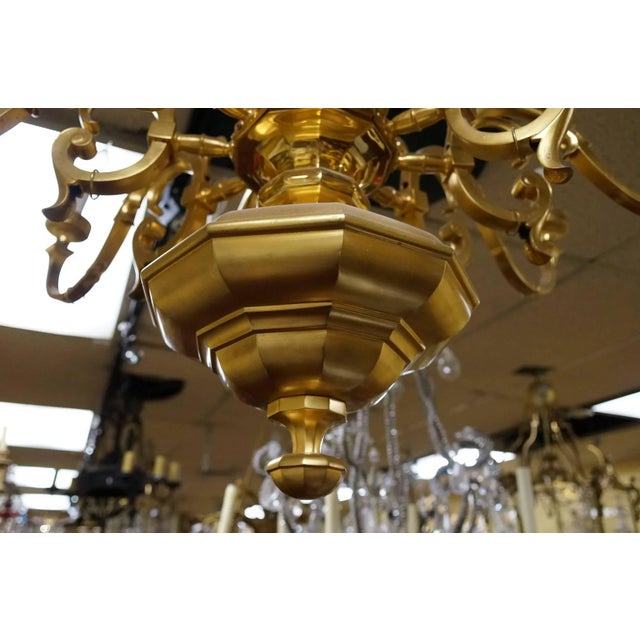 Traditional Large Regency Style Gilt Bronze Chandelier For Sale - Image 3 of 7