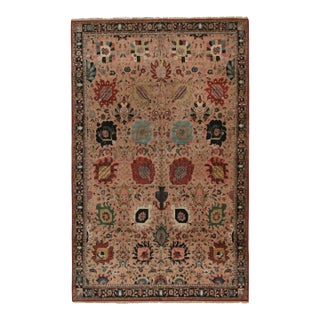 Rug & Kilim’s Persian Style Rug in Pink With Polychromatic Floral Patterns For Sale