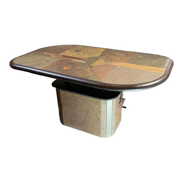 Brutalist Coffee Table in Stone, Copper & Brass by Paul Kingma, 1970s For Sale - Image 18 of 18