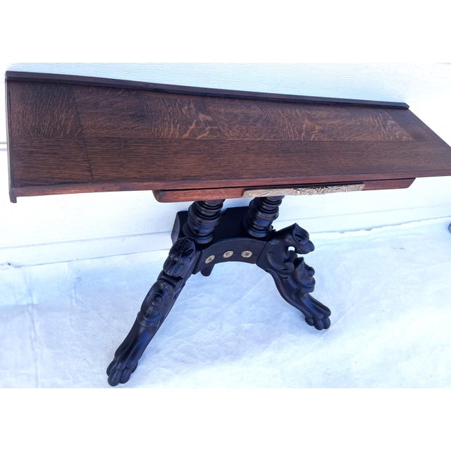 Neo-Renaissance Historic Revival Style Black and Brown Console Table, Late 19th-Early 20th Century For Sale - Image 17 of 18