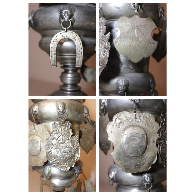 Rare Large Antique 17th Century German Handmade Forged Pewter Lidded Family Urn For Sale - Image 4 of 13