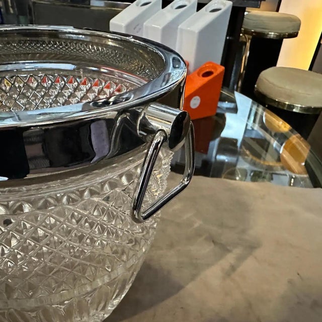 This 1980s Modernist French wine cooler is an elegant blend of luxury and functionality. It features a stunning heavy...