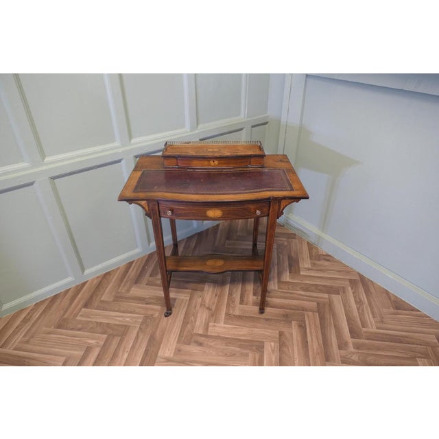 Edwardian Satin Walnut Ladies Writing Desk, 1900s For Sale - Image 3 of 10
