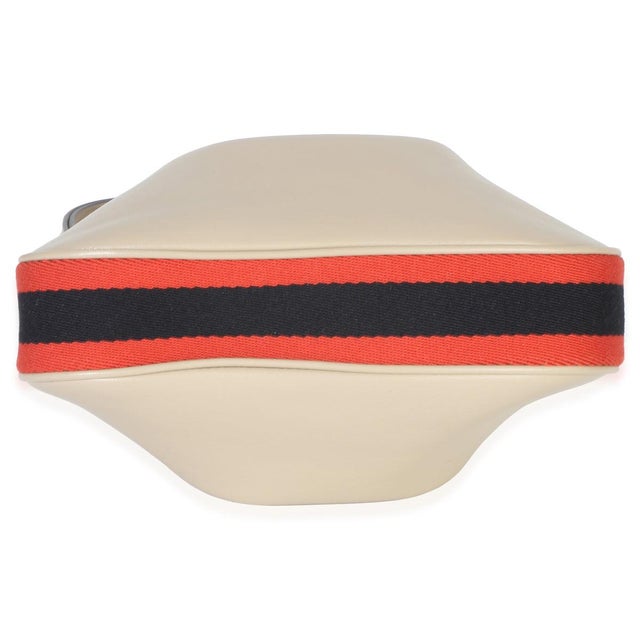 1960s Beige Smooth Calfskin Web Small Attache Shoulder Bag For Sale - Image 5 of 9