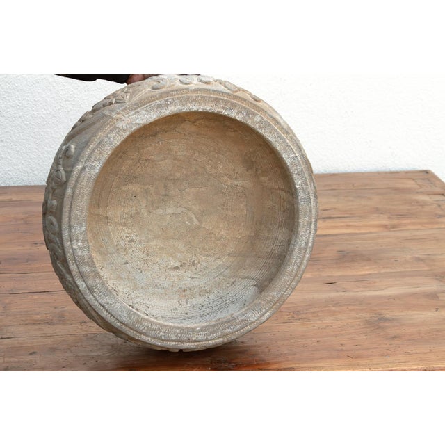 Mediterranean Manor House Hand-Carved Stone Vessel For Sale - Image 3 of 7