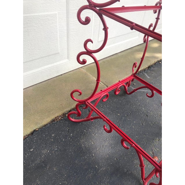 Asian Vintage Red Lacquered Asian Style Etagere For Sale - Image 3 of 6