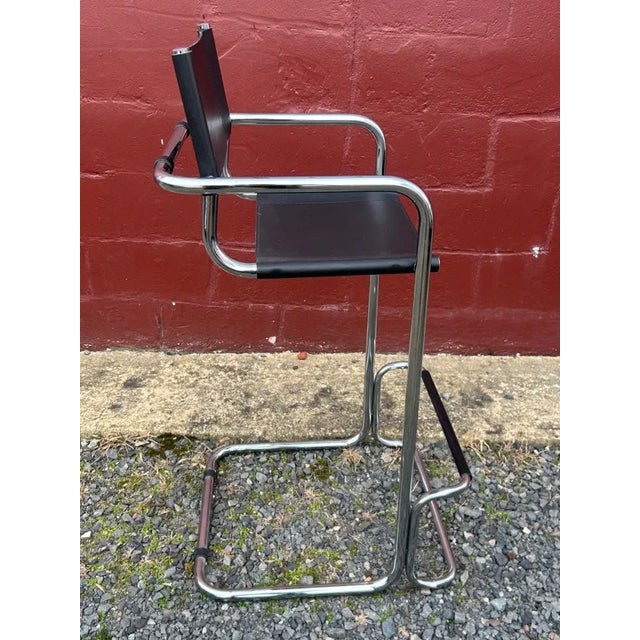 Mid-Century Modern Vintage Mid-Century Modern Chrome Cantilever Bar Stool For Sale - Image 3 of 6