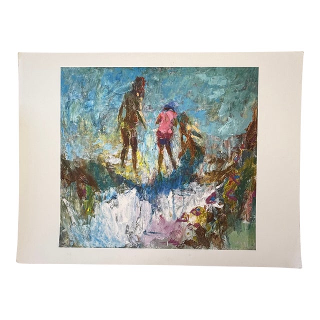 21st Century, "Kids at the Beach", Contemporary Impressionist, Artist Proof, Giclee on Fine Art Watercolor Paper, Artist Randy Moberg For Sale