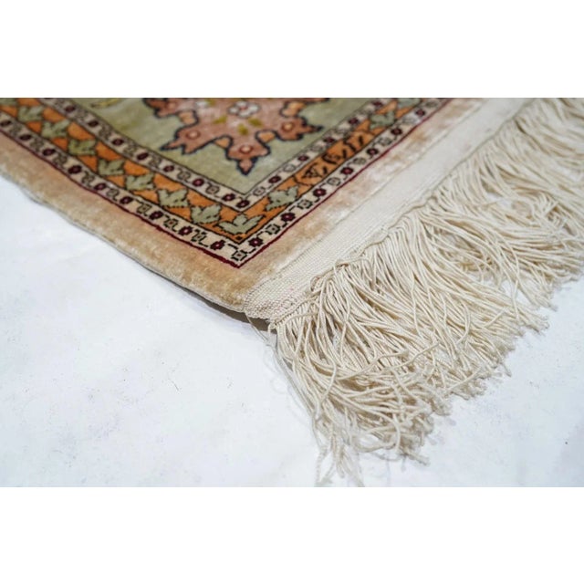 Traditional Extremely Fine Turkish Silk Hereke Rug 2'10'' X 4'7'' For Sale - Image 3 of 9