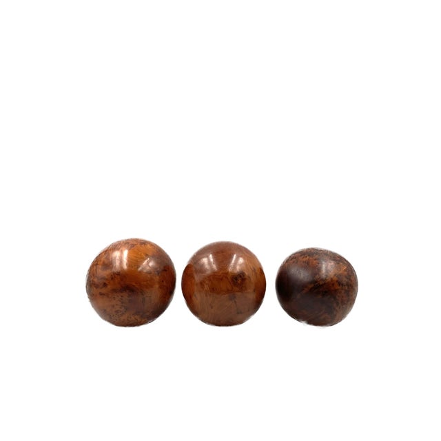 Set of 3 Wooden Spherical Sculptures, France 1960s For Sale - Image 12 of 13