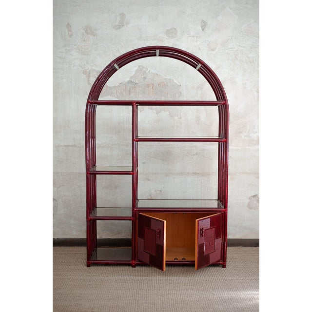 Lacquered Arched Bookcase, 1980s For Sale - Image 4 of 14