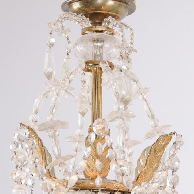Antique Crystal Chandelier in Gilt Bronze with Louvre Style Decorations, 1890s For Sale - Image 11 of 12