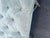 Modern Faux Bamboo Tufted Velvet Bench in Grey Blue Upholstery For Sale - Image 15 of 18