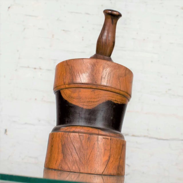 1950s Vintage Mid-Century Modern Mortar and Pestle or Objet d'Art Hand Turned Wood For Sale - Image 5 of 12