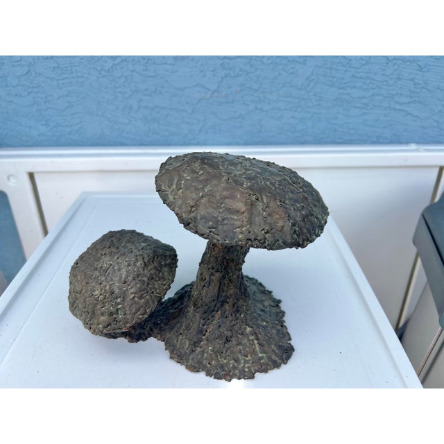 Metal Vintage Copper Sculpture of Mushrooms For Sale - Image 7 of 12