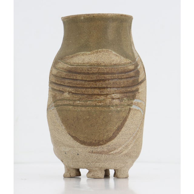 American Charles Counts Signed 1988 Incised Footed Studio Pottery Vessel, American For Sale - Image 3 of 18